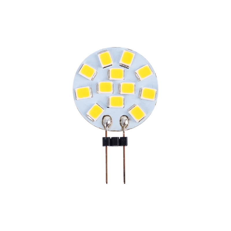 LED G4 bi-pin round flat bulb - 12V AC/DC - 2W