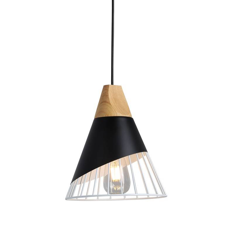 Metal and wood pendant lamp - "ADOR"