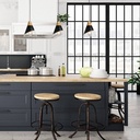 Metal and wood pendant lamp - "ADOR"