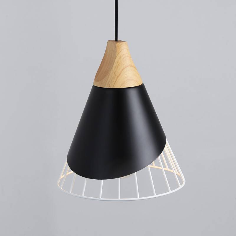 Metal and wood pendant lamp - "ADOR"