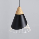 Metal and wood pendant lamp - "ADOR"