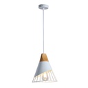 Metal and wood pendant lamp - "ADOR"