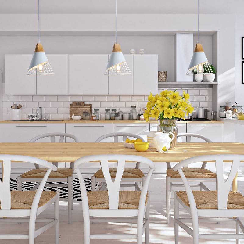 Metal and wood pendant lamp - "ADOR"