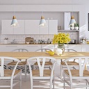 Metal and wood pendant lamp - "ADOR"