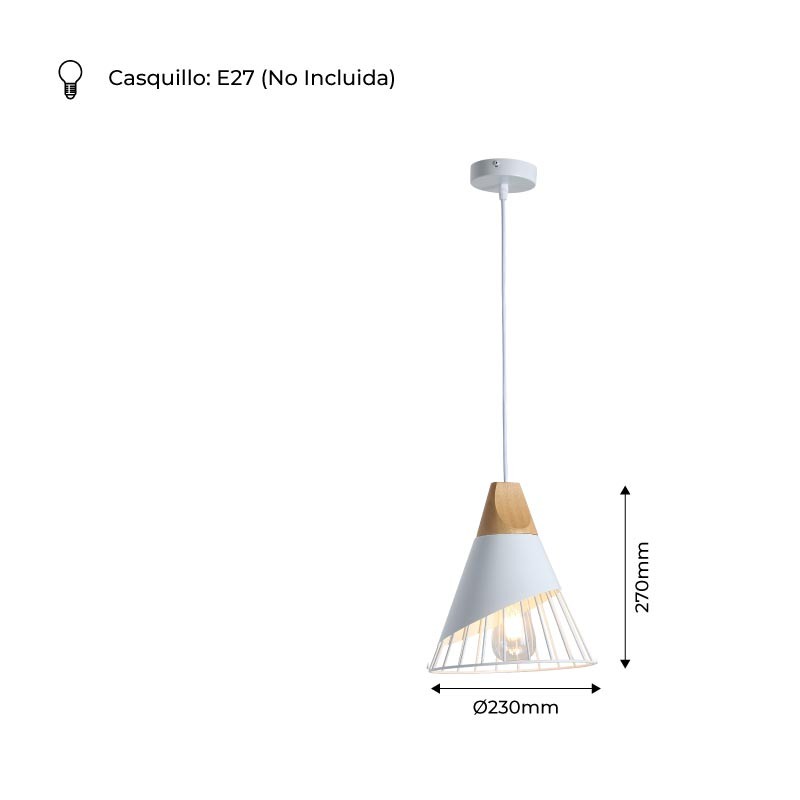 Metal and wood pendant lamp - "ADOR"