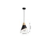 Metal and wood pendant lamp - "ADOR"