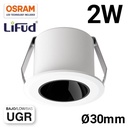 Downlight LED Mini 2W - OSRAM Chip - Low UGR - CRI 90 - Ø 30mm