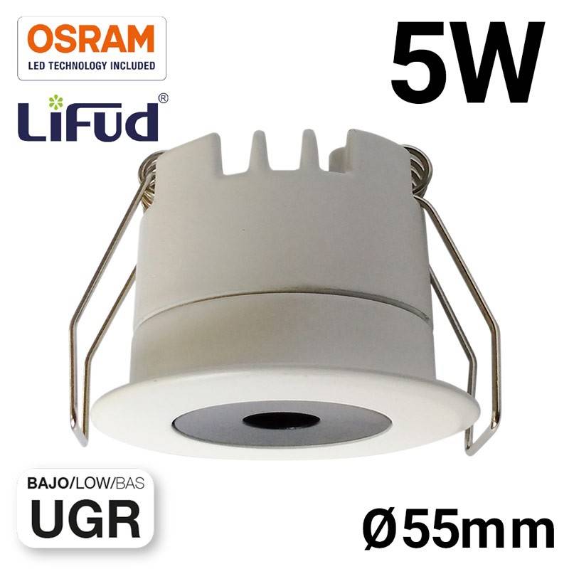 Downlight LED Mini 5W - OSRAM Chip - Low UGR - CRI 90 - Ø 55mm