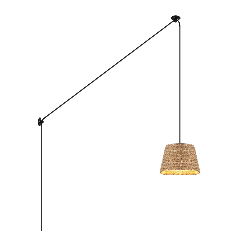 Hemp adjustable pendant lamp "Moki" - E27