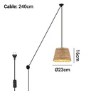 Hemp adjustable pendant lamp "Moki" - E27