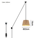 Hemp adjustable pendant lamp "Moki" - E27