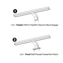 Wall light for bathroom mirror 5W - Mirror and cabinet mounting - 30cm