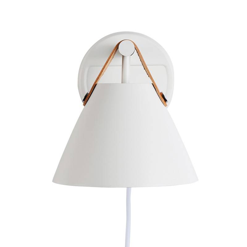 Ellen" leather wall sconce with cable and switch