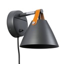 Ellen" leather wall sconce with cable and switch