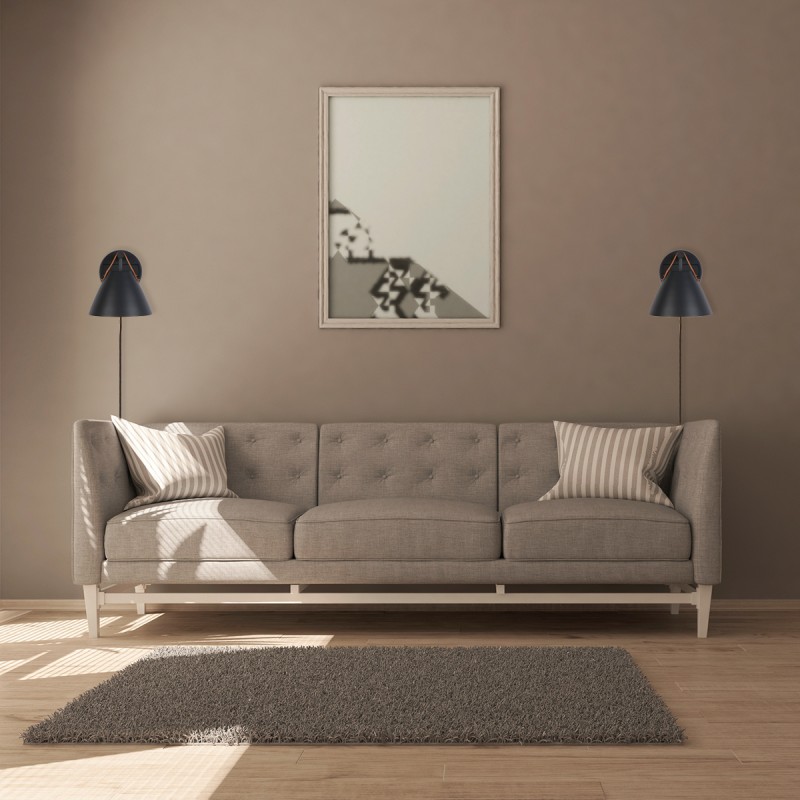Ellen" leather wall sconce with cable and switch