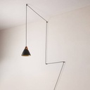 Leather pendant lamp "Sam" with socket