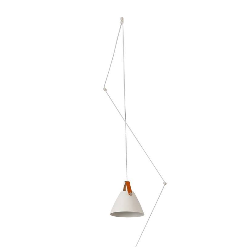 Leather pendant lamp "Sam" with socket