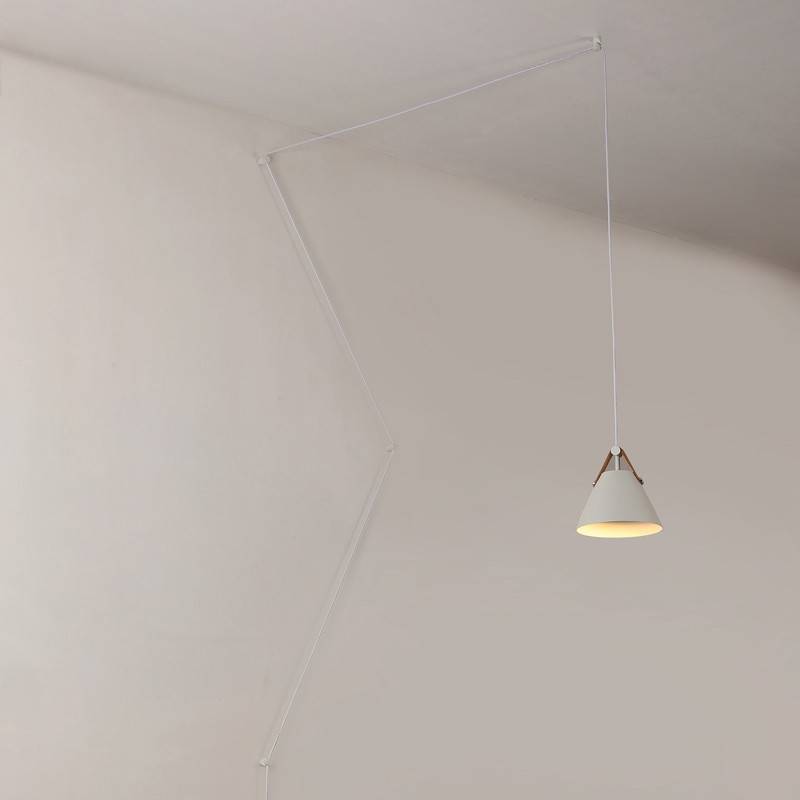 Leather pendant lamp "Sam" with socket