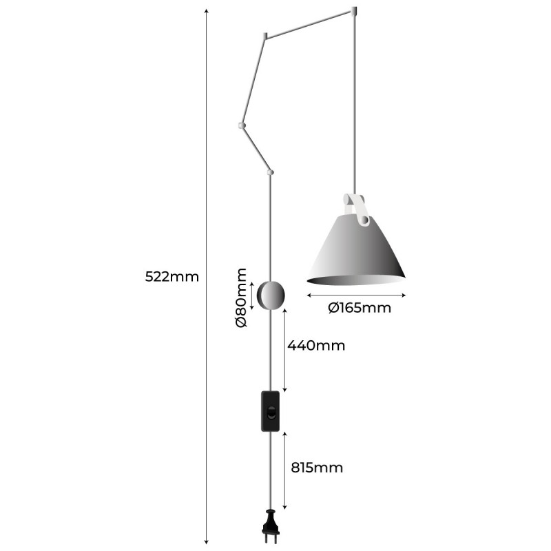 Leather pendant lamp "Sam" with socket