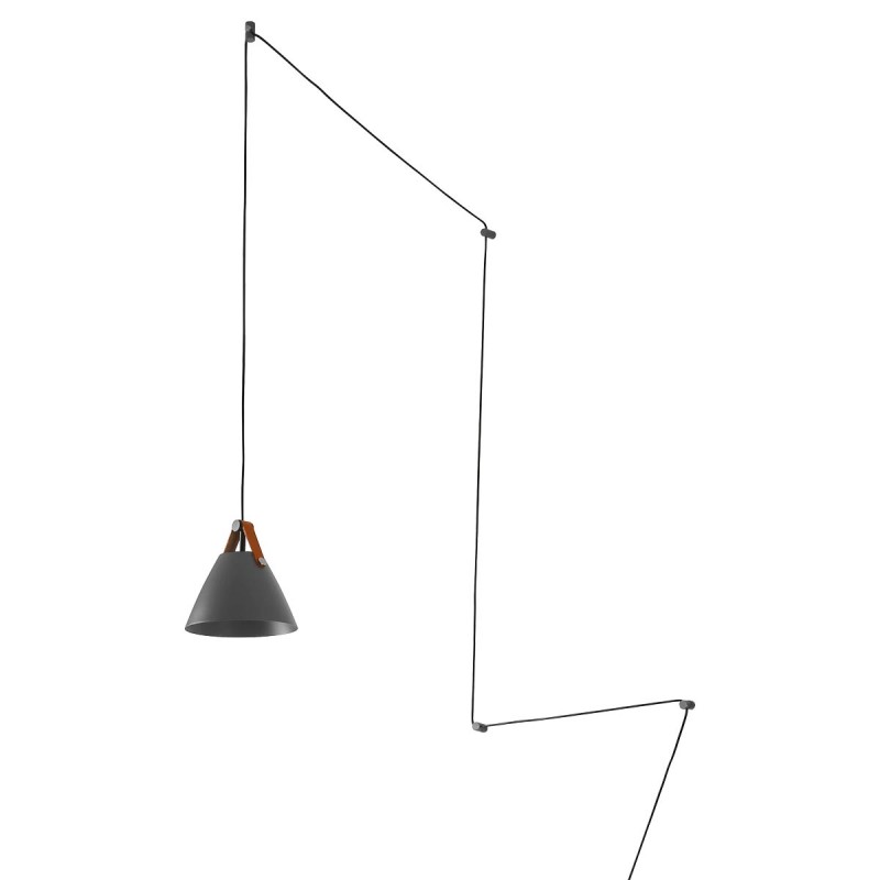 Leather pendant lamp "Sam" with socket