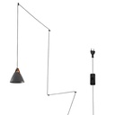 Leather pendant lamp "Sam" with socket