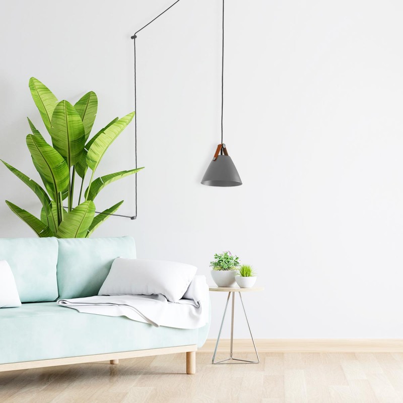 Leather pendant lamp "Sam" with socket