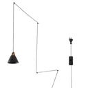Leather pendant lamp "Sam" with socket