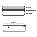 Waterproof LED emergency light IP65 3W 3 hrs of autonomy