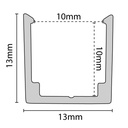 Flexible aluminum profile 10x10 for neons or silicone sleeve
