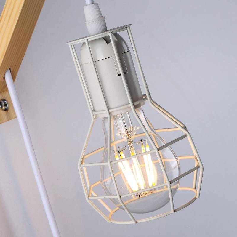 Cage wooden wall light "MICA" Bulb included