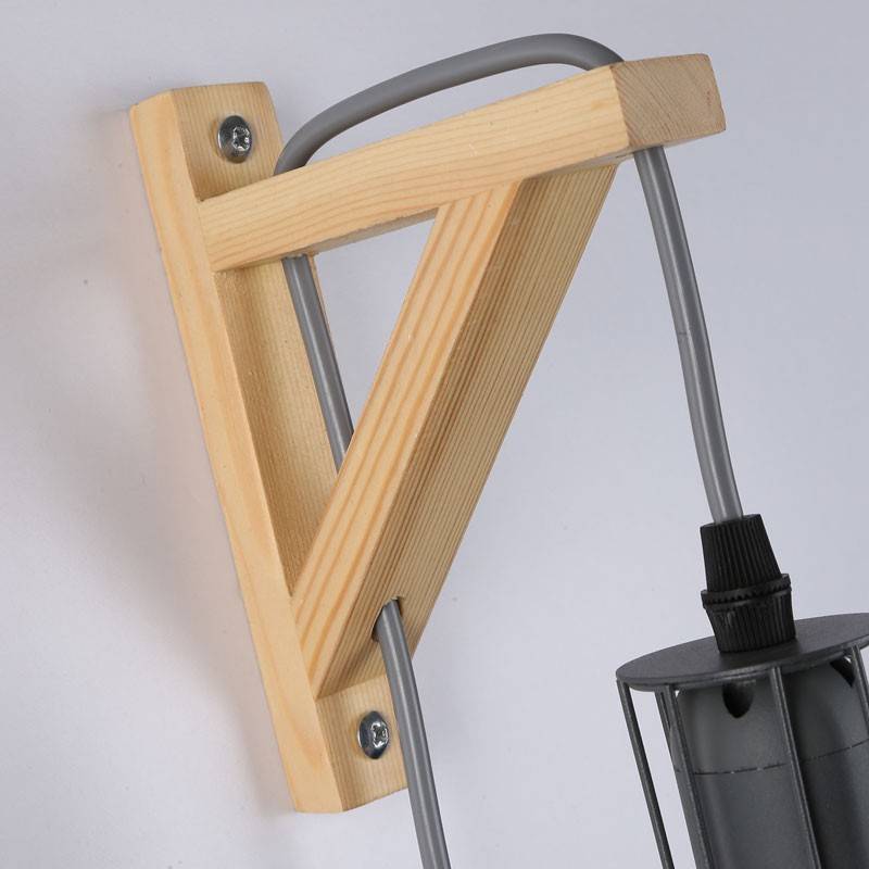 Cage wooden wall light "MICA" Bulb included