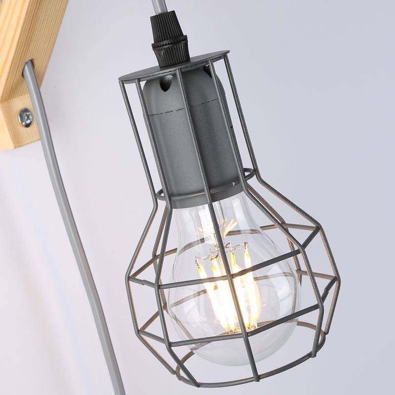 Cage wooden wall light "MICA" Bulb included