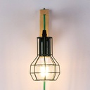 Cage wooden wall light "MICA" Bulb included