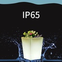 RGBW Rechargeable LED planter 12W - White resin - IP65 - 40x40x55cm