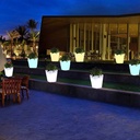 RGBW Rechargeable LED planter 12W - White resin - IP65 - 40x40x55cm