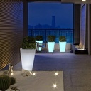 RGBW Rechargeable LED planter 12W - White resin - IP65 - 40x40x55cm