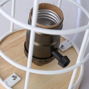 Vintage industrial style table lamp wood and grille "GREGOR".