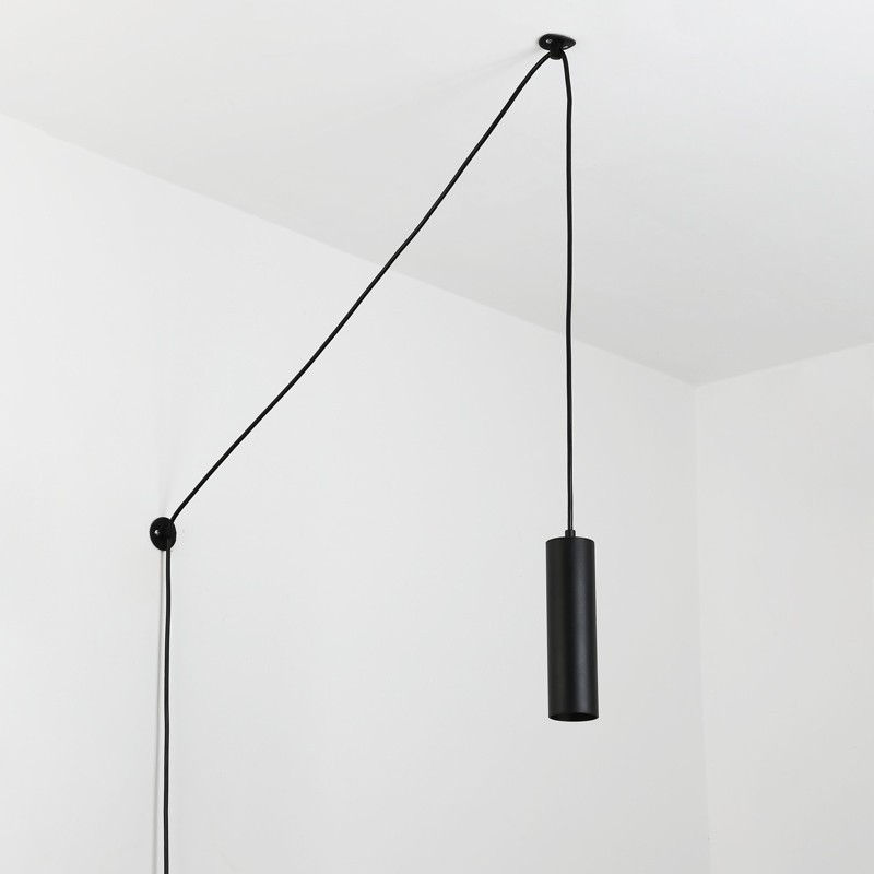 Minimalist pendant lamp with cable and plug "RIM" - GU10