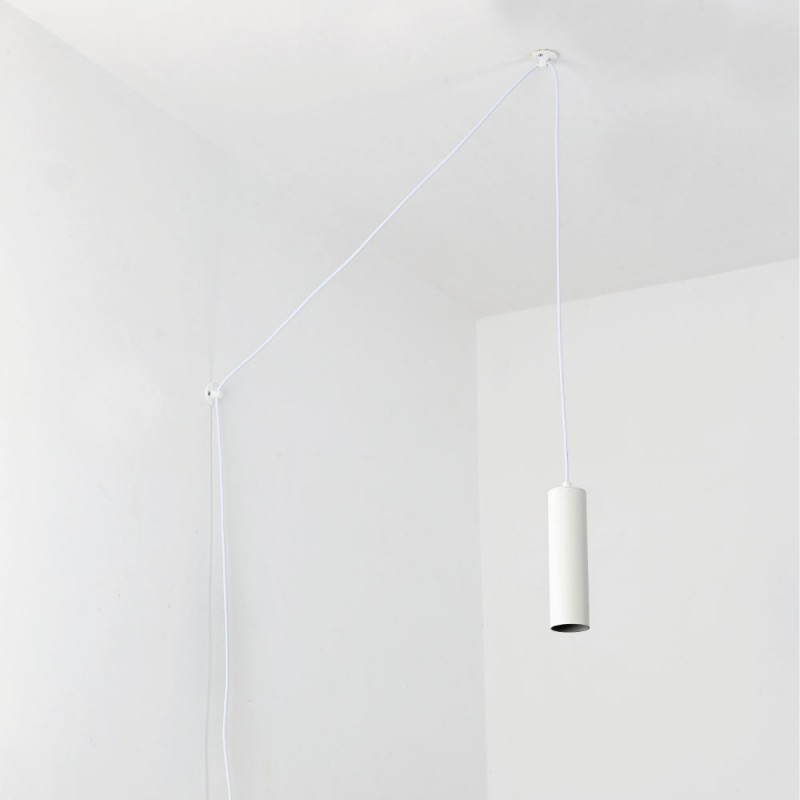 Minimalist pendant lamp with cable and plug "RIM" - GU10