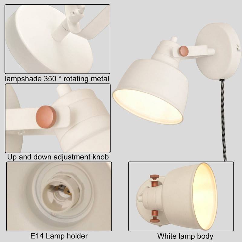 KUKKA" interior wall light with switch and socket