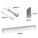 CCT inter-connectable orientable LED luminaire for under furniture 60cm 8W