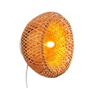 Wicker wall lamp with plug "Round".