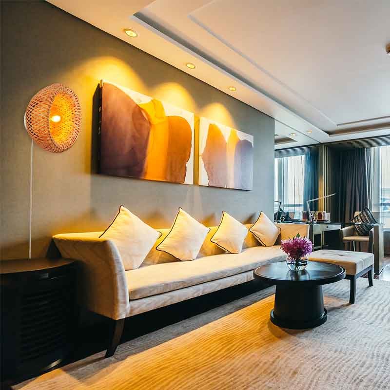 Wicker wall lamp with plug "Round".
