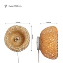 Wicker wall lamp with plug "Round".