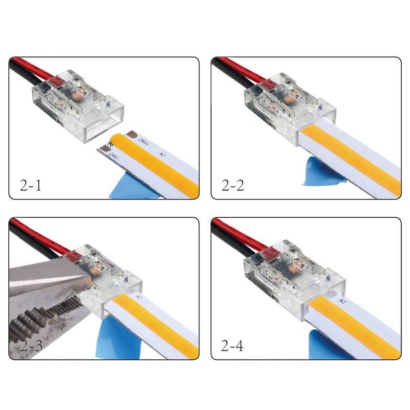 Connector for starting 10mm single color LED strips