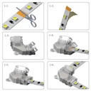 "L" corner connector for single color COB LED strip 12V/24V - 2 pins - 10mm strip
