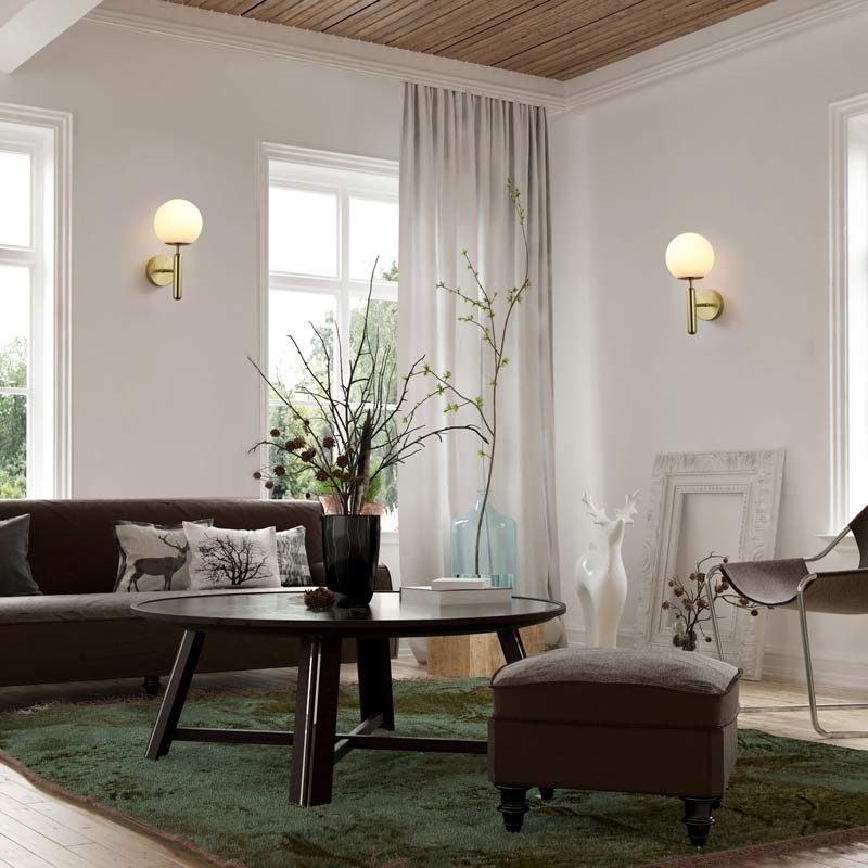 "Elsa" crystal ball wall sconce - E14