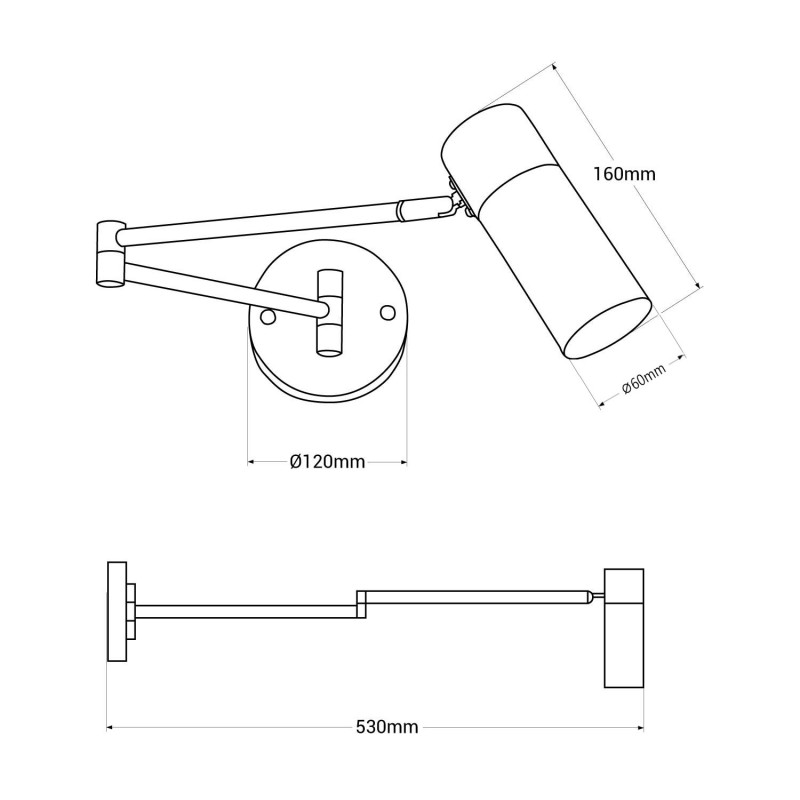 Plug-in swing arm wall light - "Logan"