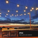 8 meter solar panel LED garland with 10 integrated bulbs