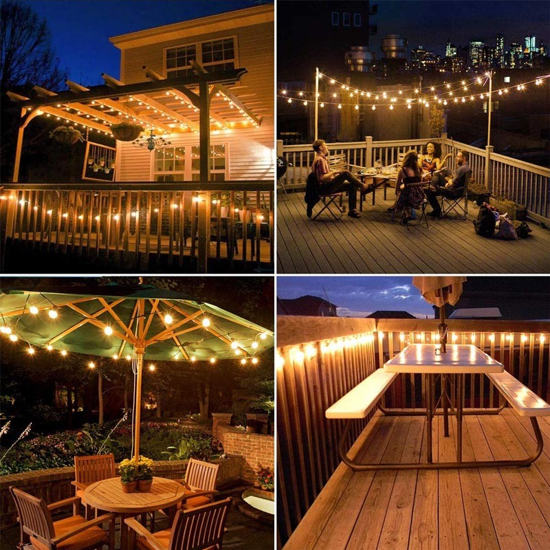 8 meter solar panel LED garland with 10 integrated bulbs